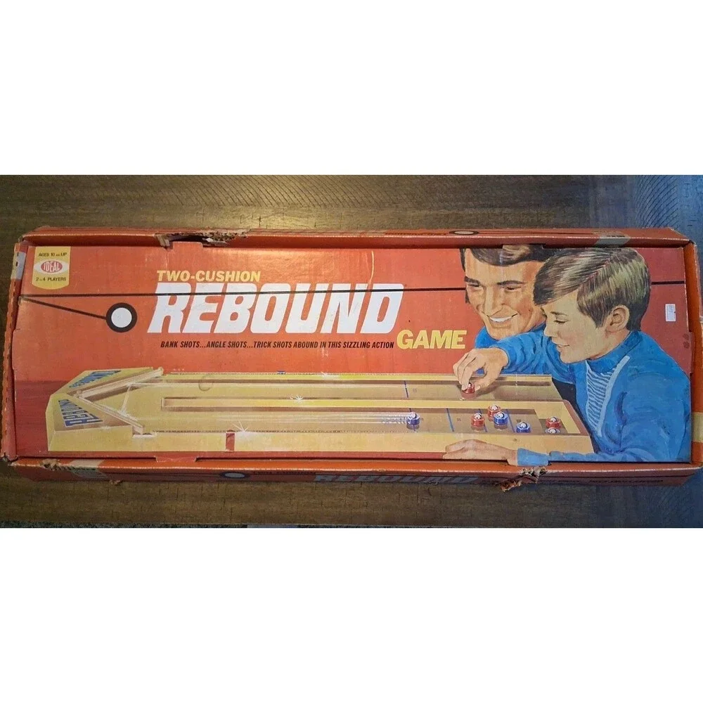 1971 IDEAL TWO-CUSHION REBOUND Game In Original Box 8 Rollers No Instructions